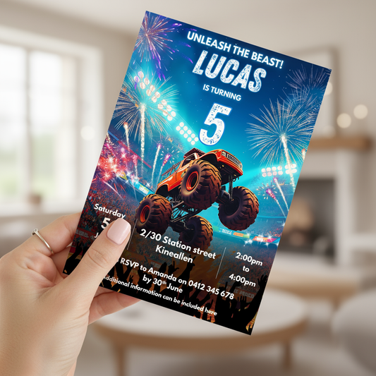 Monster Truck Party Invitations