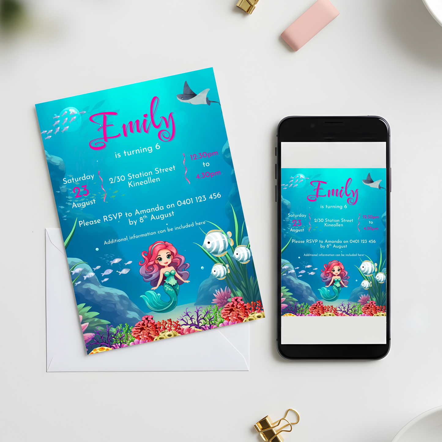 Mermaid Party Invitations
