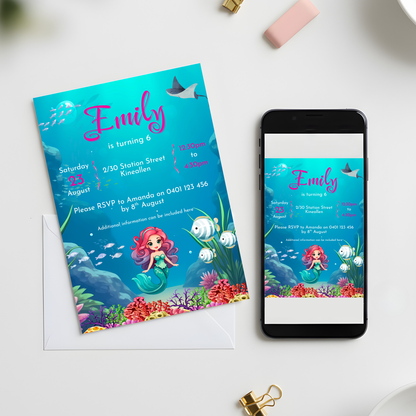 Mermaid Party Invitations