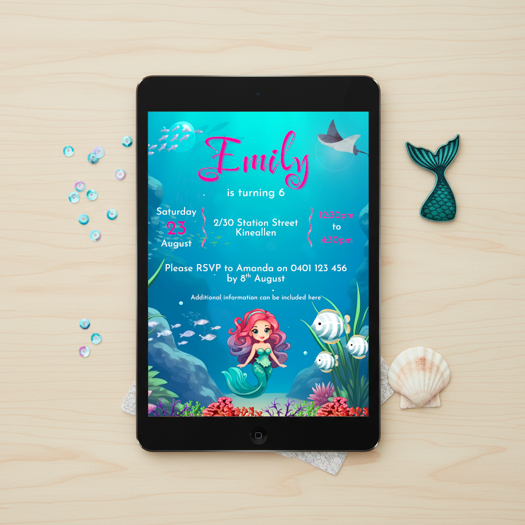 Mermaid Party Invitations
