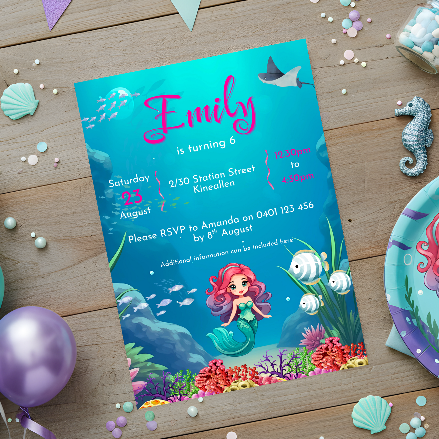 Mermaid Party Invitations